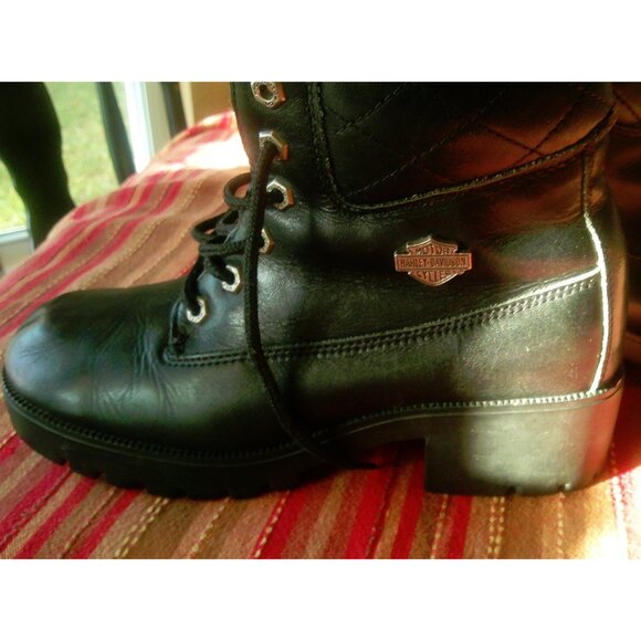 Harley Davidson Black Motoecycle Ankle Boot 9 - Picture 3 of 7